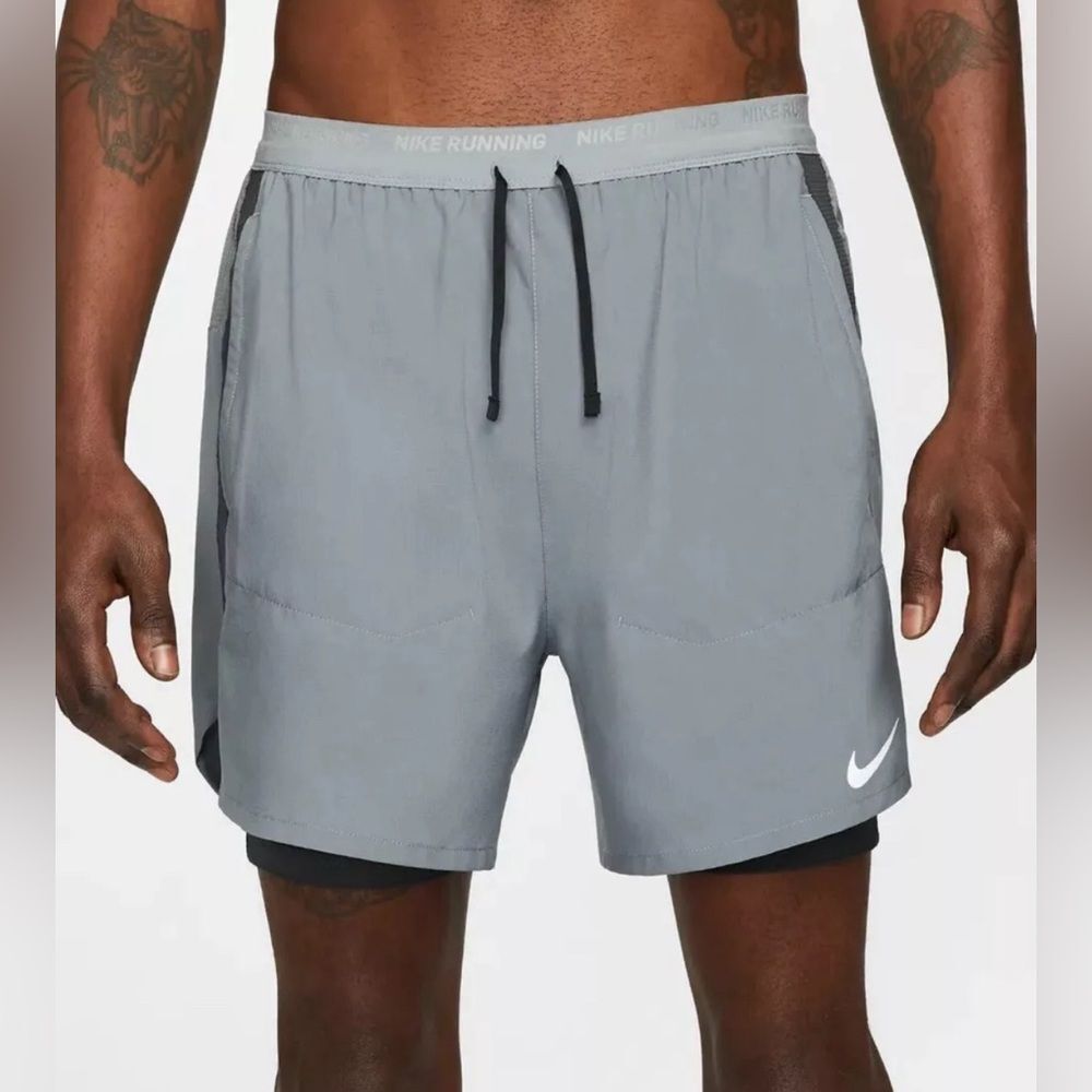 Nike Dri-FIT Stride 7" 2-in-1 Liner Running Shorts Grey Men’s Size XL DM4757-084